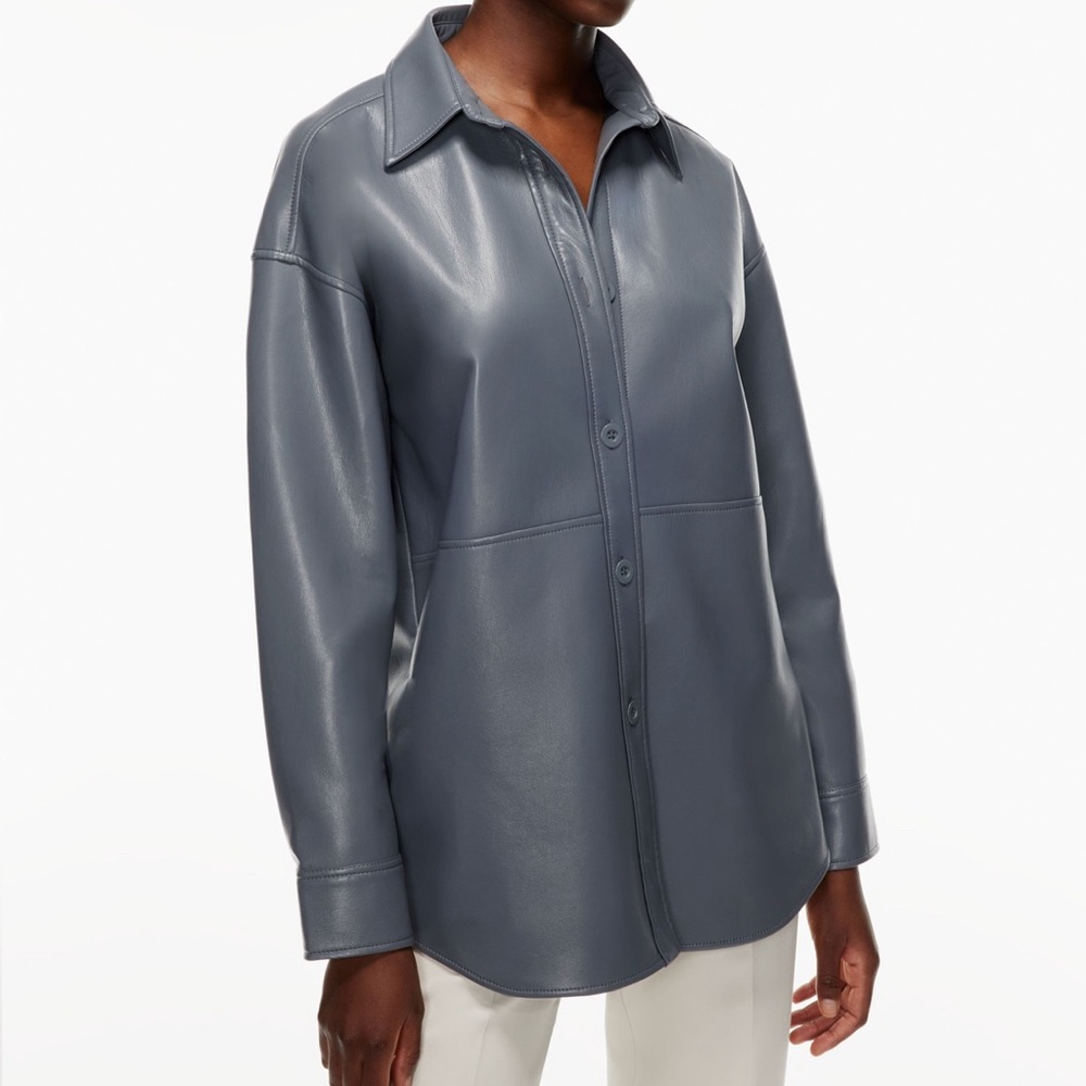 ARIZTIA BABATON grey/blueish Leather jacket size small (only worn 3 times)